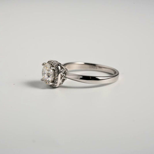 Lyra Cushion Cut Moissanite Ring – 1ct center stone | 925 Sterling Silver | Premium Setting