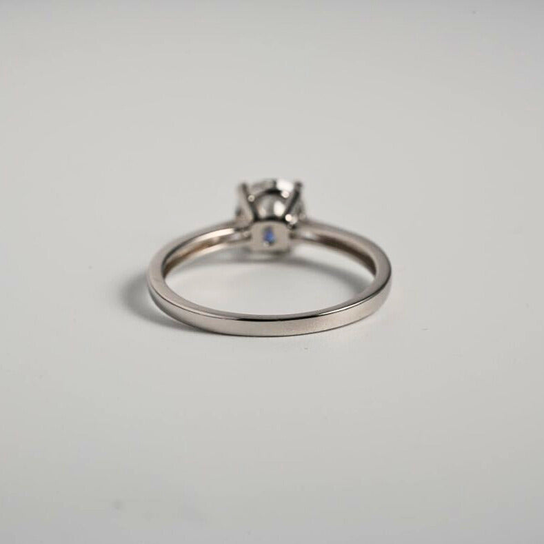 Aurora Round Brilliant Moissanite Ring – 1ct center stone | 925 Sterling Silver | Premium Setting